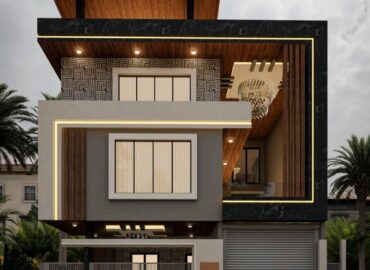 best modern style house elevation design in dark colors theme designed by mas construct architects and engineer